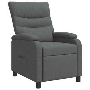 vidaXL Fotel recliner ciemnoszary tkanina