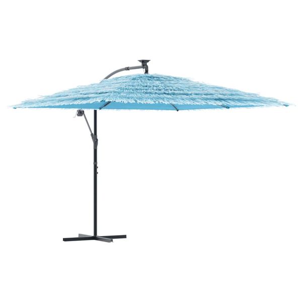 vidaXL Parasol ogrodowy na stalowym słupku, niebieski, 290x290x238 cm