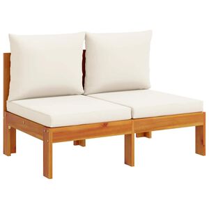 vidaXL Sofa ogrodowa bez podłokietnik&oacute;w, z poduszkami, 2-osobowa