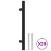 vidaXL Uchwyty do szafek, 20 szt., czarne, 128 mm, stal nierdzewna