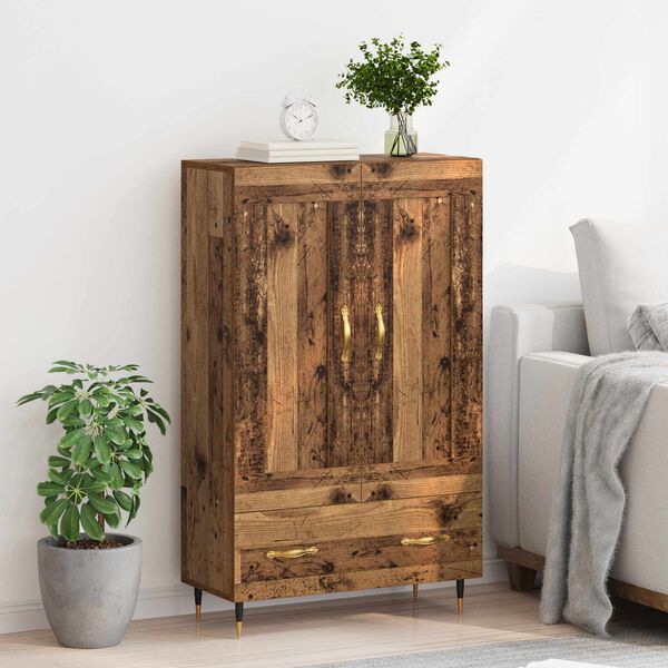 vidaXL Highboard z szufladą Stare drewno 69,5 x 31 x 115 cm