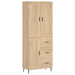 vidaXL Witrynka, dąb sonoma, 69,5x34x180 cm, materiał drewnopochodny