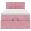 vidaXL Rama łóżka otomana z materacem, różowa, 90x190 cm, aksamit