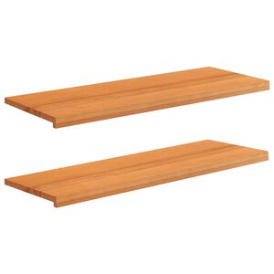 vidaXL Parapety 2 szt. Jasny Brąz 120 x 40 x 2 cm Drewno bukowe