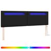vidaXL Wezgłowie LED Czarny 180 cm Sk&oacute;ra ekologiczna