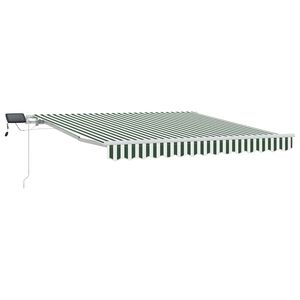 vidaXL Markiza wysuwana Zielony i Biały 300 x 250 cm