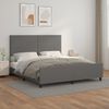 vidaXL Rama ł&oacute;żka z zagł&oacute;wkiem, szara, 180x200 cm, sztuczna sk&oacute;ra