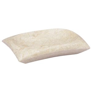 vidaXL Umywalka, kremowa, 50x35x10 cm, marmurowa