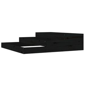vidaXL Donica, czarna, 107x107x27 cm, lite drewno sosnowe