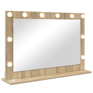 vidaXL Lustro toaletowe Dąb Sonoma 80 x 55 x 18 cm Prostokątny
