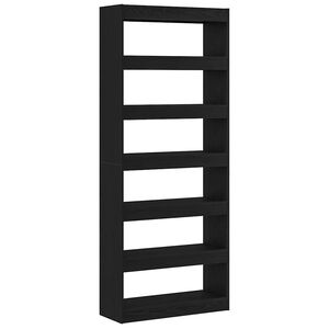 vidaXL Szafka na książki 6 poziomy 80 x 30 x 198 cm Czarny Dąb