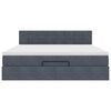 vidaXL Rama ł&oacute;żka otomana z materacem, szara, 180x200cm, aksamit