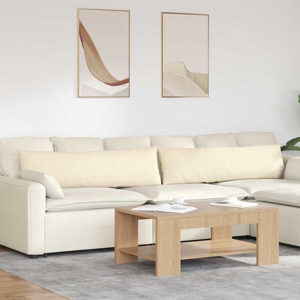 vidaXL Poduszki na sofę 2 pcs Kremowy 145 x 40 cm Tkanina sztruksowa