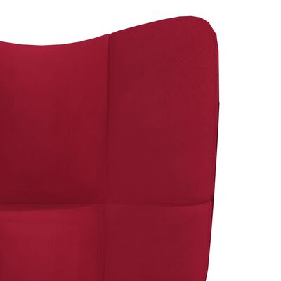 vidaXL Fotel z podnóżkiem, winna czerwień, obity aksamitem