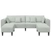 vidaXL Sofa z poduszką 3 pcs Jasnoszary Aksamit