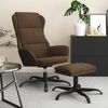 vidaXL Fotel z podn&oacute;żkiem, brązowa, obity mikrofibrą
