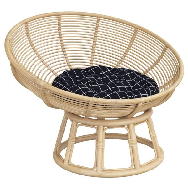 vidaXL Okrągła poduszka, czarna krata, &Oslash; 60 x 11 cm, tkanina Oxford