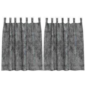 vidaXL Zasłony z weluru z zasłonami 2 pcs Szary 140 x 140 cm Aksamit