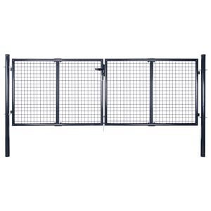 vidaXL Brama ogrodowa z siatki ocynkowanej, stal 300x75 cm, szara