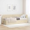 vidaXL Rama łóżka narożnego z materacem Kremowy 80 x 200 cm tkanina