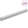 vidaXL Drążek do szafy 12 szt. Srebrny 316 x 15 x 29 mm Stop Aluminium