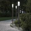 vidaXL Lampy słupkowe z czujnikiem i gniazdkiem 3 szt. 110 cm Stal nierdzewna IP44