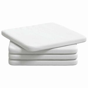 vidaXL Poduszki na siedziska 4 pcs Biały 40 x 40 x 3 cm tkanina