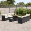 vidaXL Zestaw Sof na Ogr&oacute;d 11 pcs Czarny i kremowy polirattan