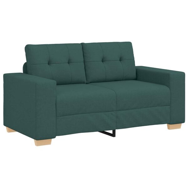 vidaXL Sofa 2 pcs Zielony Tkanina lniana
