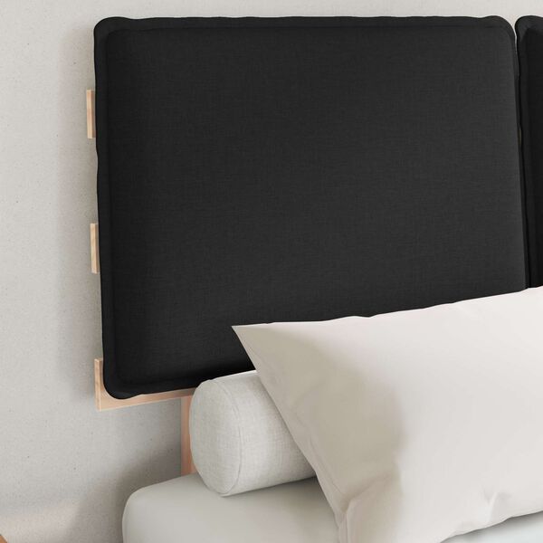 vidaXL Ramka ł&oacute;żka z tapicerowanym wezgłowiem Czarny 120 x 190 cm