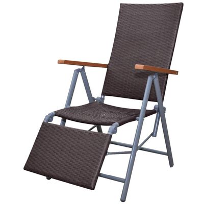 vidaXL Krzesło ogrodowe, aluminium, brązowe
