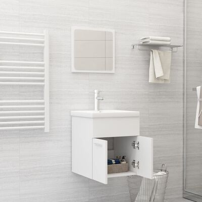 vidaXL Zestaw mebli łazienkowych, biały, materiał drewnopochodny