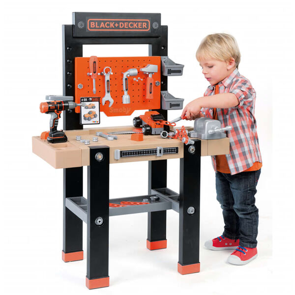 Smoby Zabawkowy st&oacute;ł warsztatowy Bricolo BLACK+DECKER, 79x39x103 cm