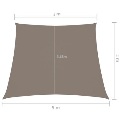 vidaXL Trapezowy żagiel ogrodowy, tkanina Oxford, 3/5x4 m, taupe