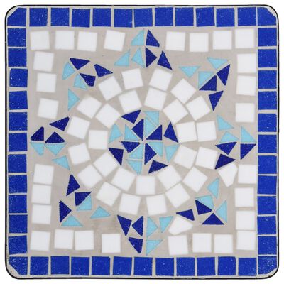 vidaXL Stolik mozaikowy, niebiesko-biały, ceramiczny