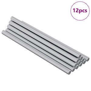 vidaXL Rura gwintowana 12 pcs Srebrny 6 x 120 mm Stal
