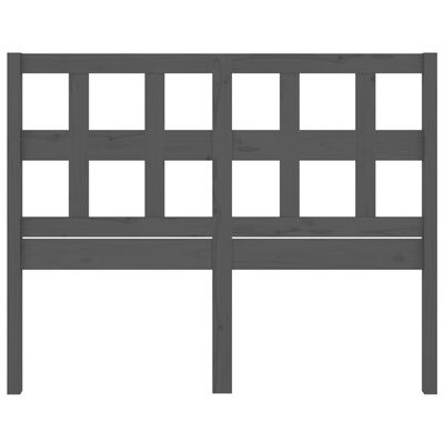 vidaXL Wezgłowie łóżka, szare, 145,5x4x100 cm, lite drewno sosnowe
