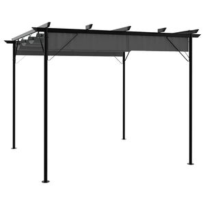 vidaXL Pergola ogrodowa ze zwijanym dachem, 3x3 m, antracyt, 180 g/m&sup2;