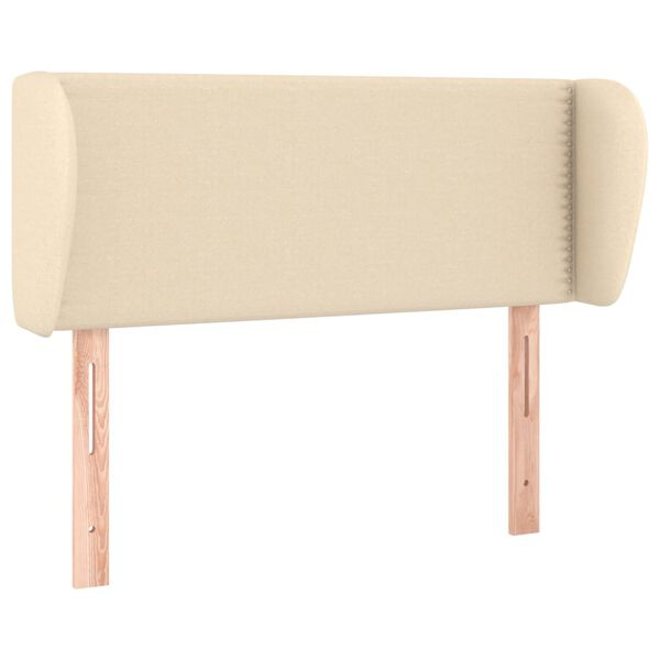 vidaXL Zagł&oacute;wek uszak, kremowy, 103x23x78/88 cm, tkanina