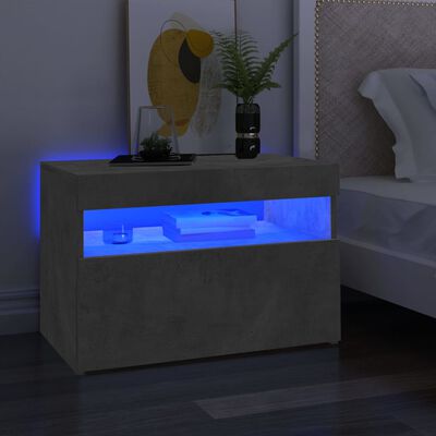 vidaXL Szafka pod TV z oświetleniem LED, szarość betonu, 60x35x40 cm