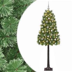 vidaXL Sztuczna choinka na zawiasach z bombkami 120 cm 150 LED
