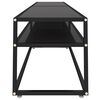 vidaXL Szafka pod TV, czarna, 220x40x40,5 cm, hartowane szkło