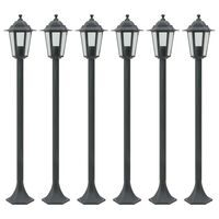 vidaXL Lampy ogrodowe, 110 cm, E27, aluminium, ciemnozielone, 6 szt.