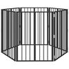vidaXL Bramka dla psa 6 pcs Czarny 60 x 80 cm Stal Galwanizowana