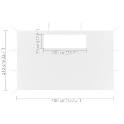 vidaXL Ścianki do altany, z oknami, 2 szt., 4x2,1 m, białe, 70 g/m²