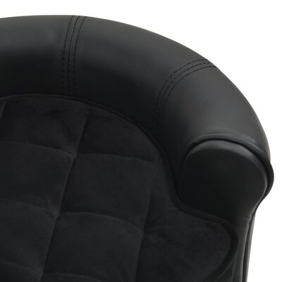 vidaXL Sofa dla psa, czarna, 48x48x32 cm, plusz i sztuczna skóra