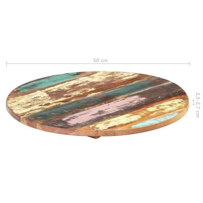vidaXL Okrągły blat stołu, 50 cm, 25-27 mm, lite drewno z odzysku