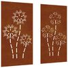 vidaXL Ogrodowe dekoracje ścienne, 2 szt., 105x55 cm, stal kortenowska