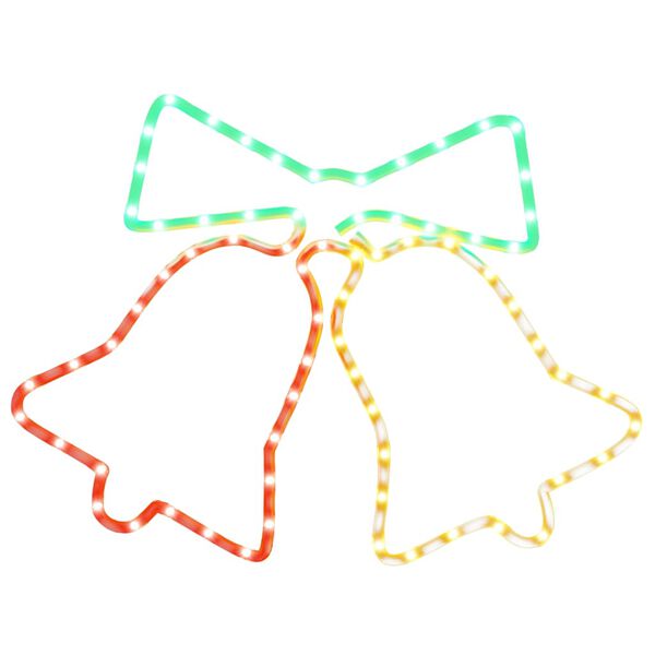 vidaXL Świąteczna dekoracja w kształcie dzwonk&oacute;w, 72 LED, 50x56 cm