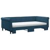 vidaXL Sofa rozsuwana z materacami, niebieska, 100x200 cm, aksamit